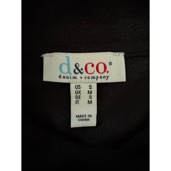 Denim & Co. Regular Fleece Crossover Neck Long Slv Tunic w/ Dolphin Hem Black S - Picture 11 of 13